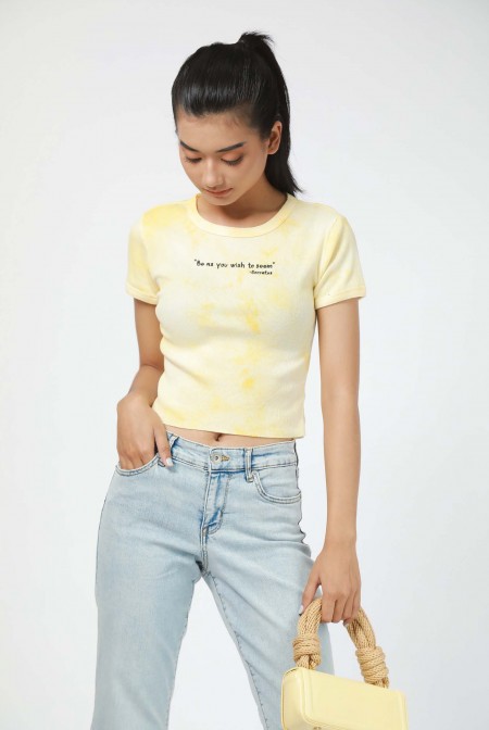 Lady Printed Cropped T-Shirt